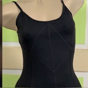 PrAna yoga  tank top with spaghetti straps size small built-in bra, black